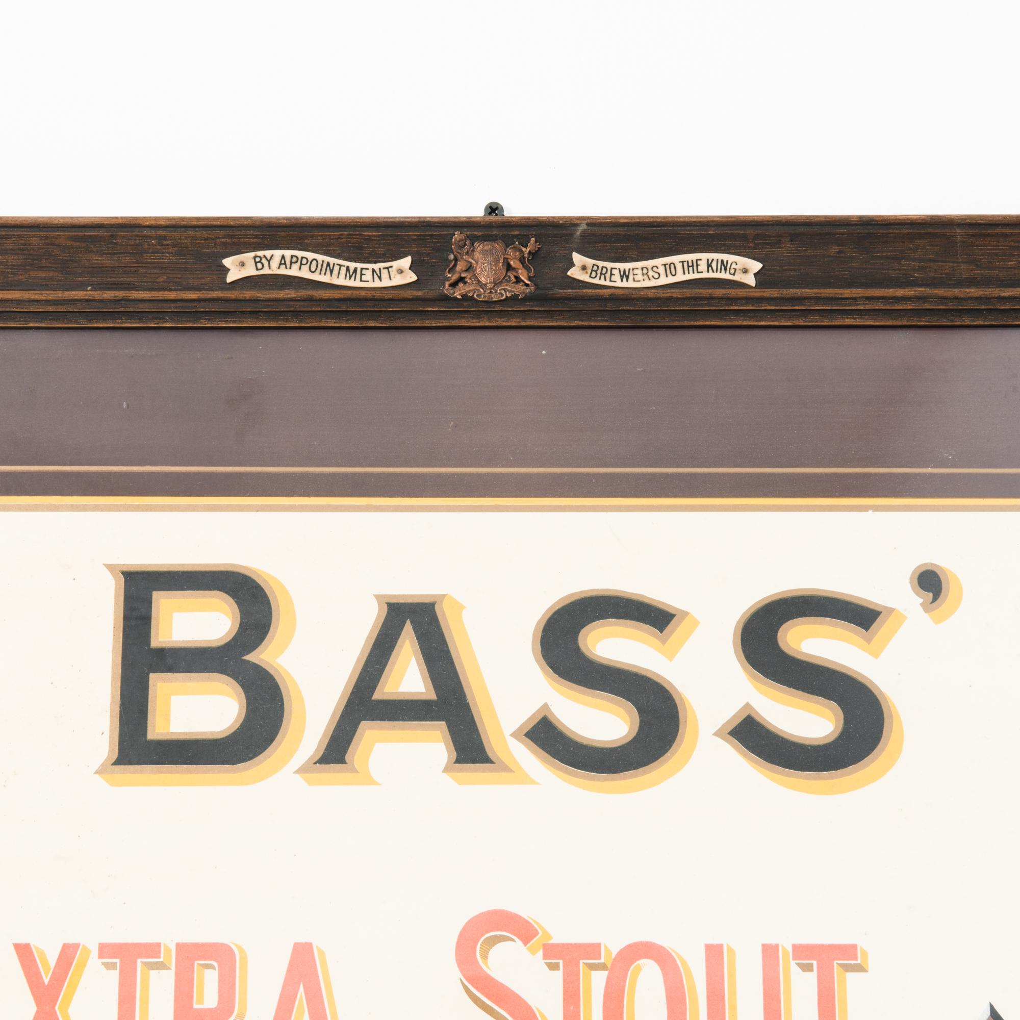 1950s British Sign with Wooden Frame In Good Condition For Sale In High Point, NC