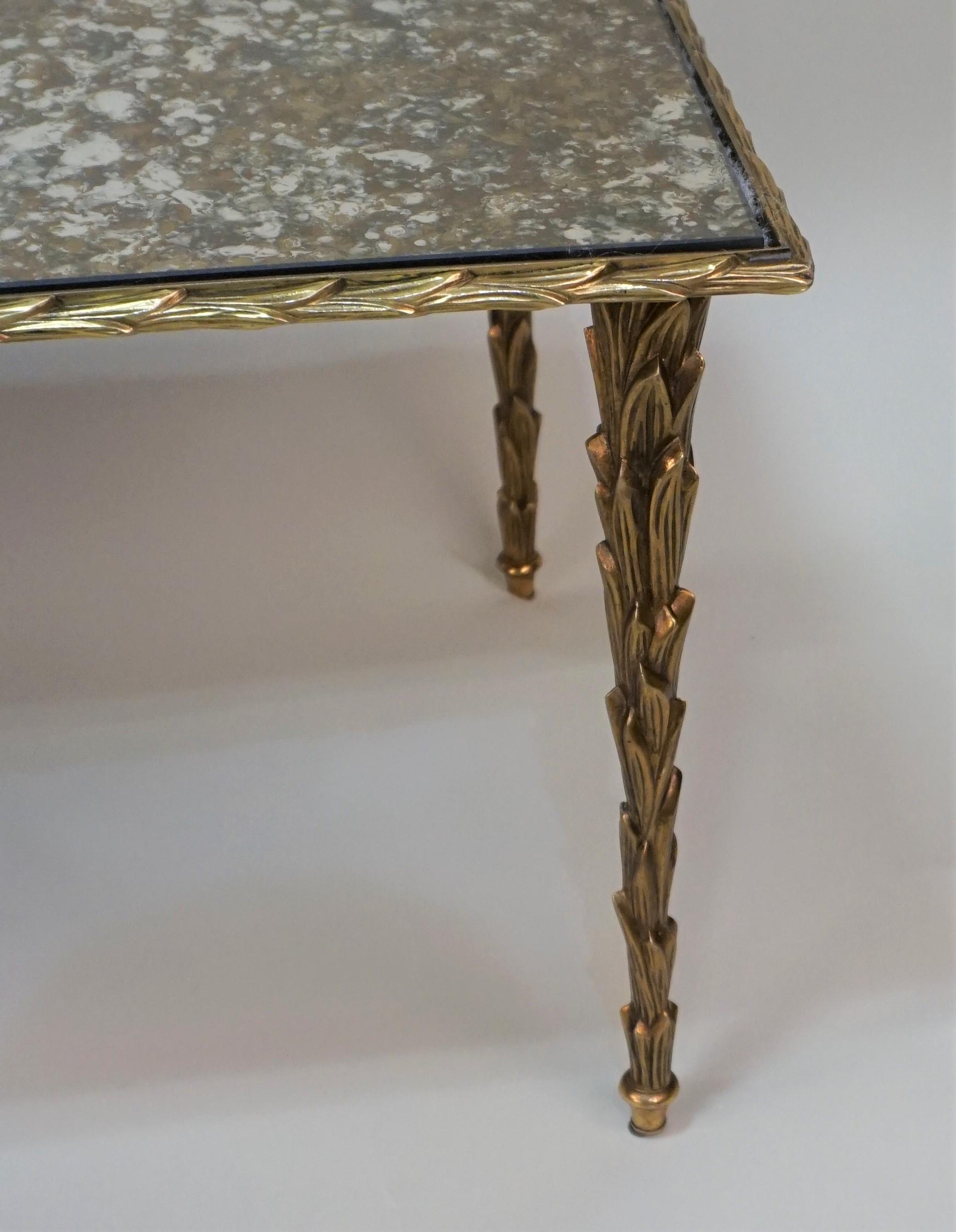 French 1950s Bronze Coffee Table by Masion Bagues
