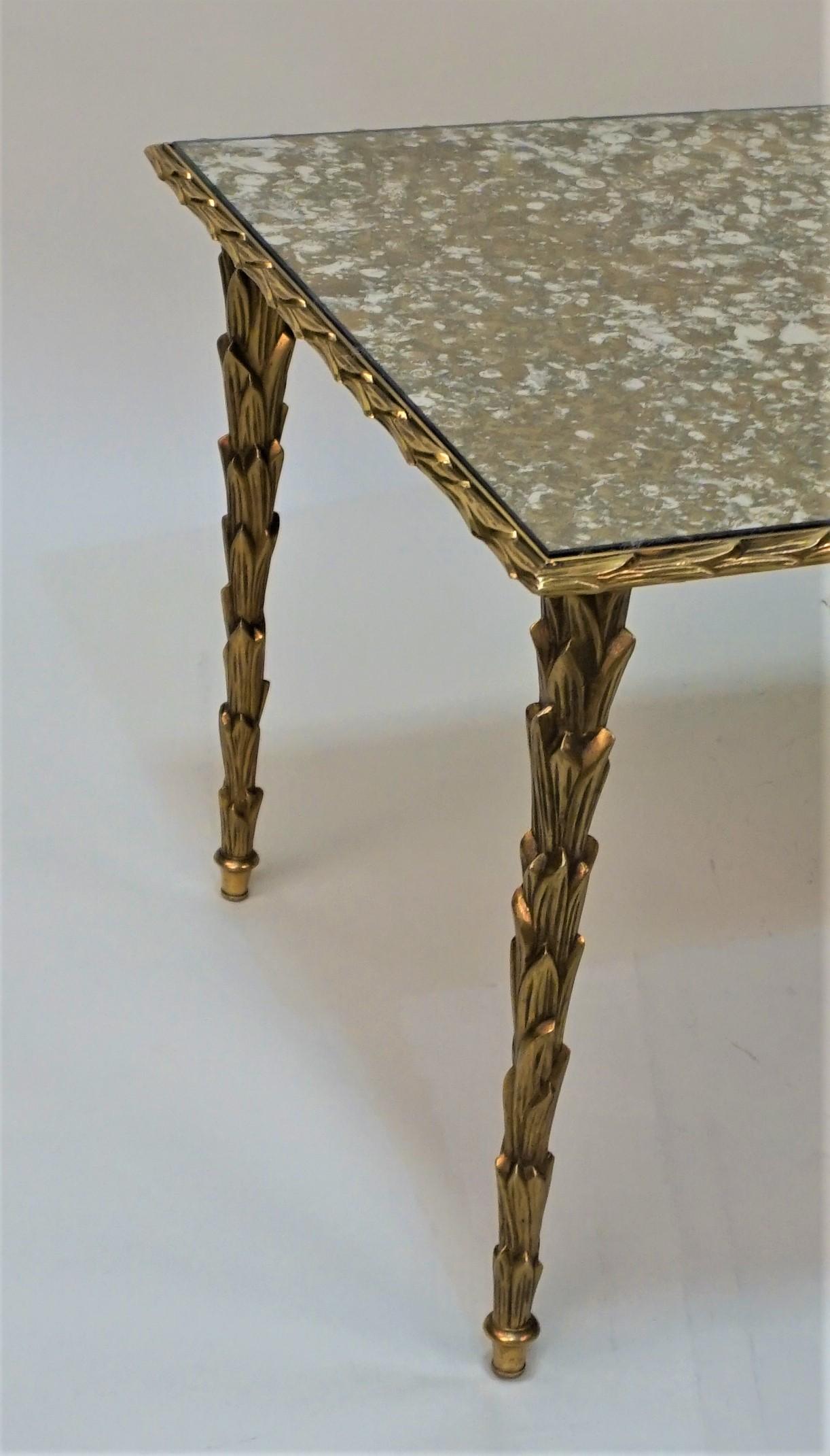 Hand-Crafted 1950s Bronze Coffee Table by Masion Bagues
