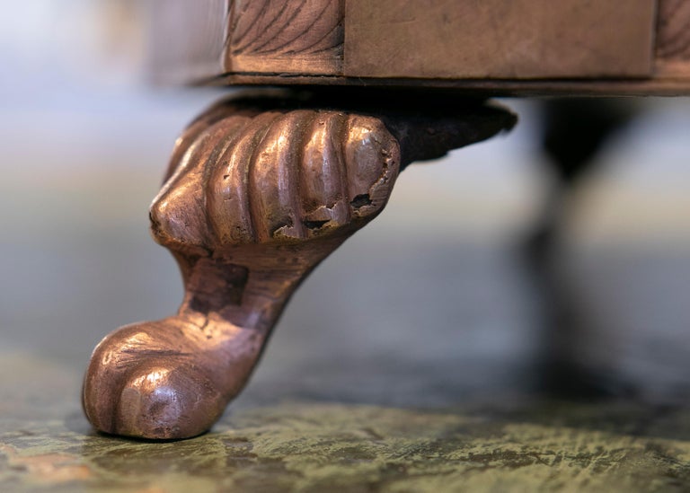 1950s Bronze DieCut Box with Lion Claw Stands For Sale at 1stDibs