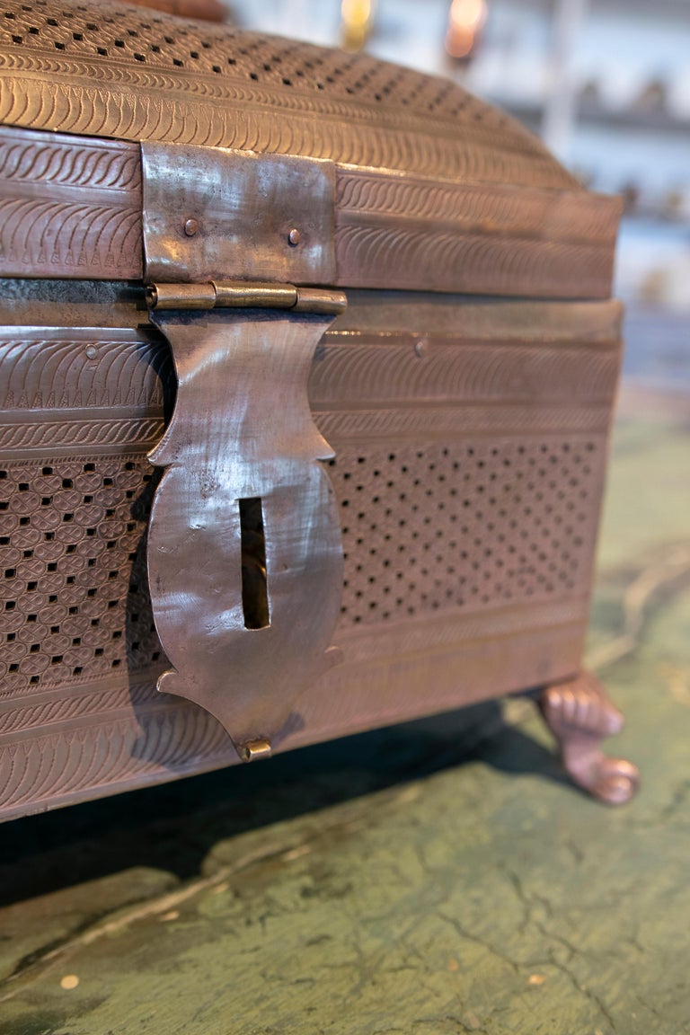 1950s Bronze DieCut Box with Lion Claw Stands For Sale at 1stDibs