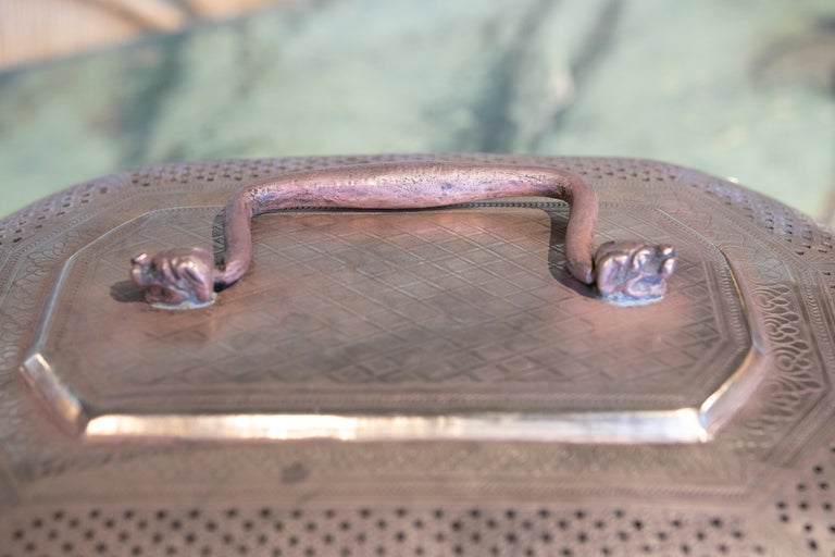 1950s Bronze DieCut Box with Lion Claw Stands For Sale at 1stDibs