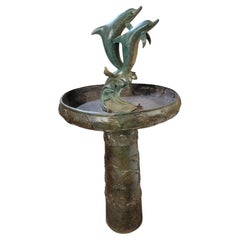 1950s Bronze Dolphin Garden Statue