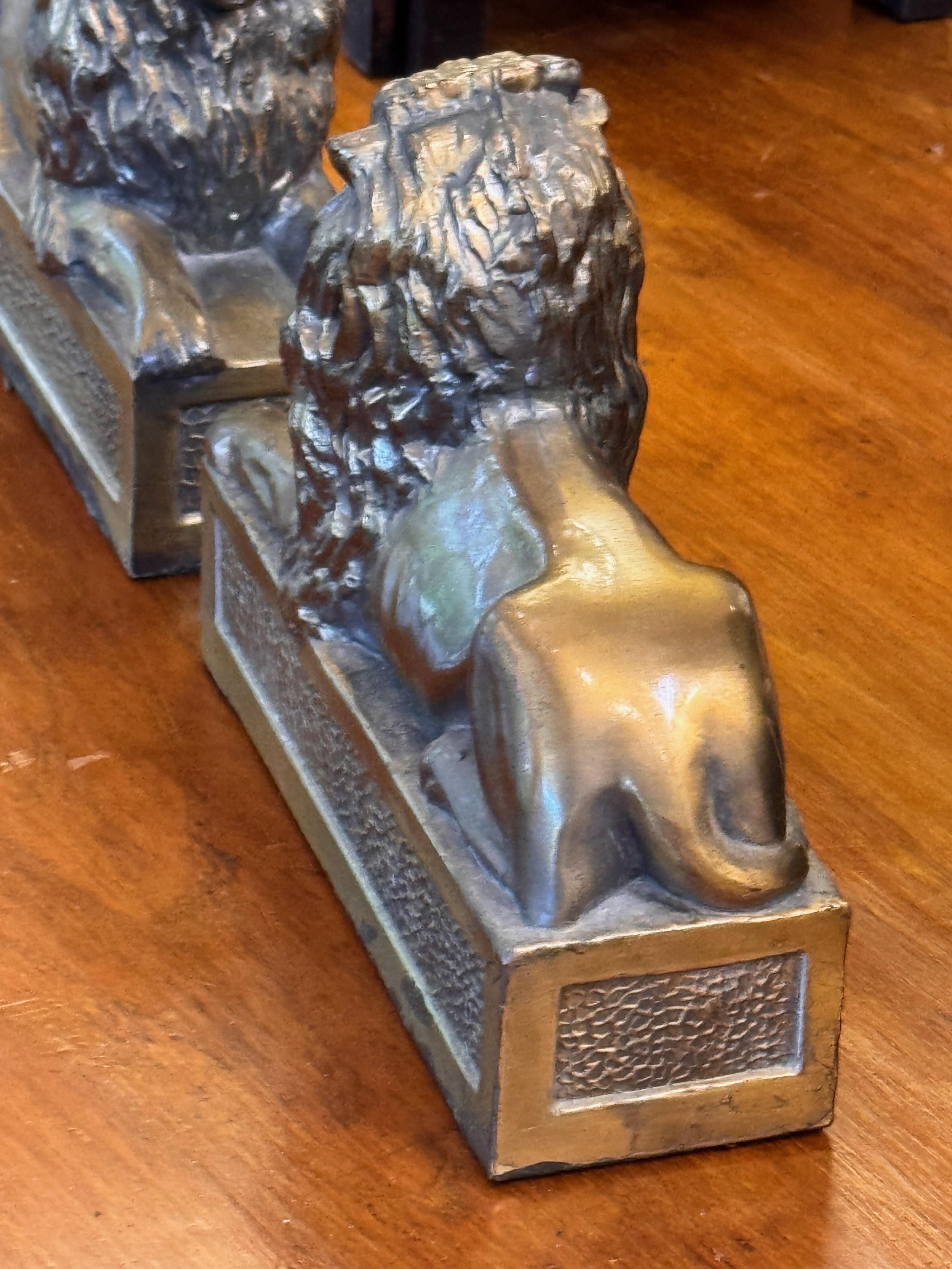 1950s Bronze Lions - a Pair 2