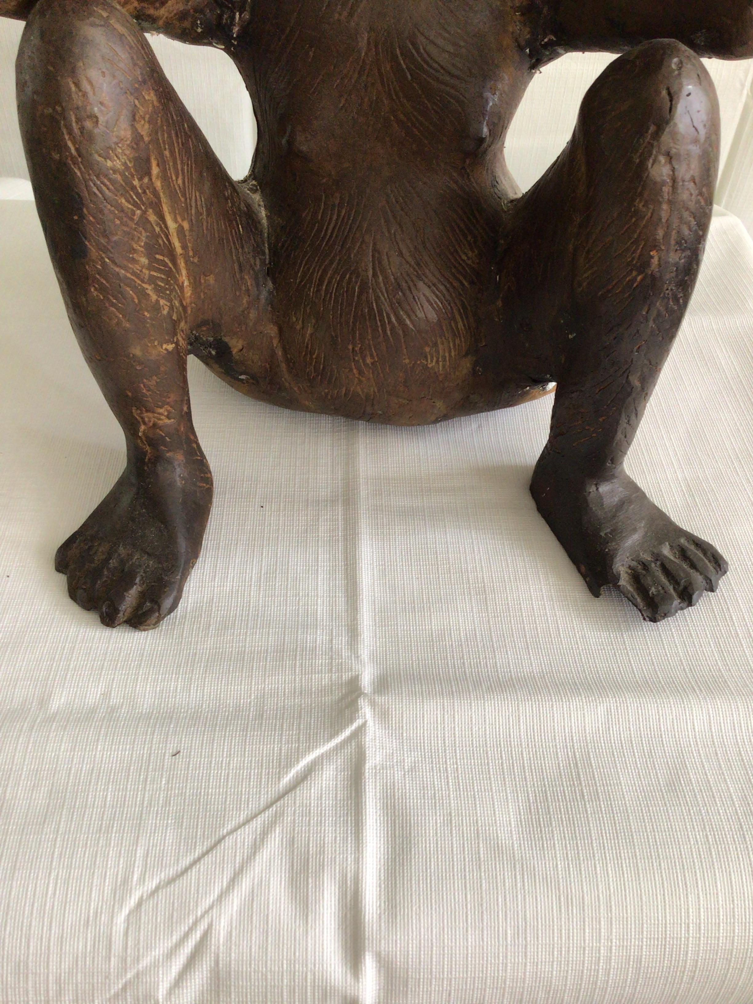 Ciotola a forma di scimmia in bronzo del 1950 in vendita 5