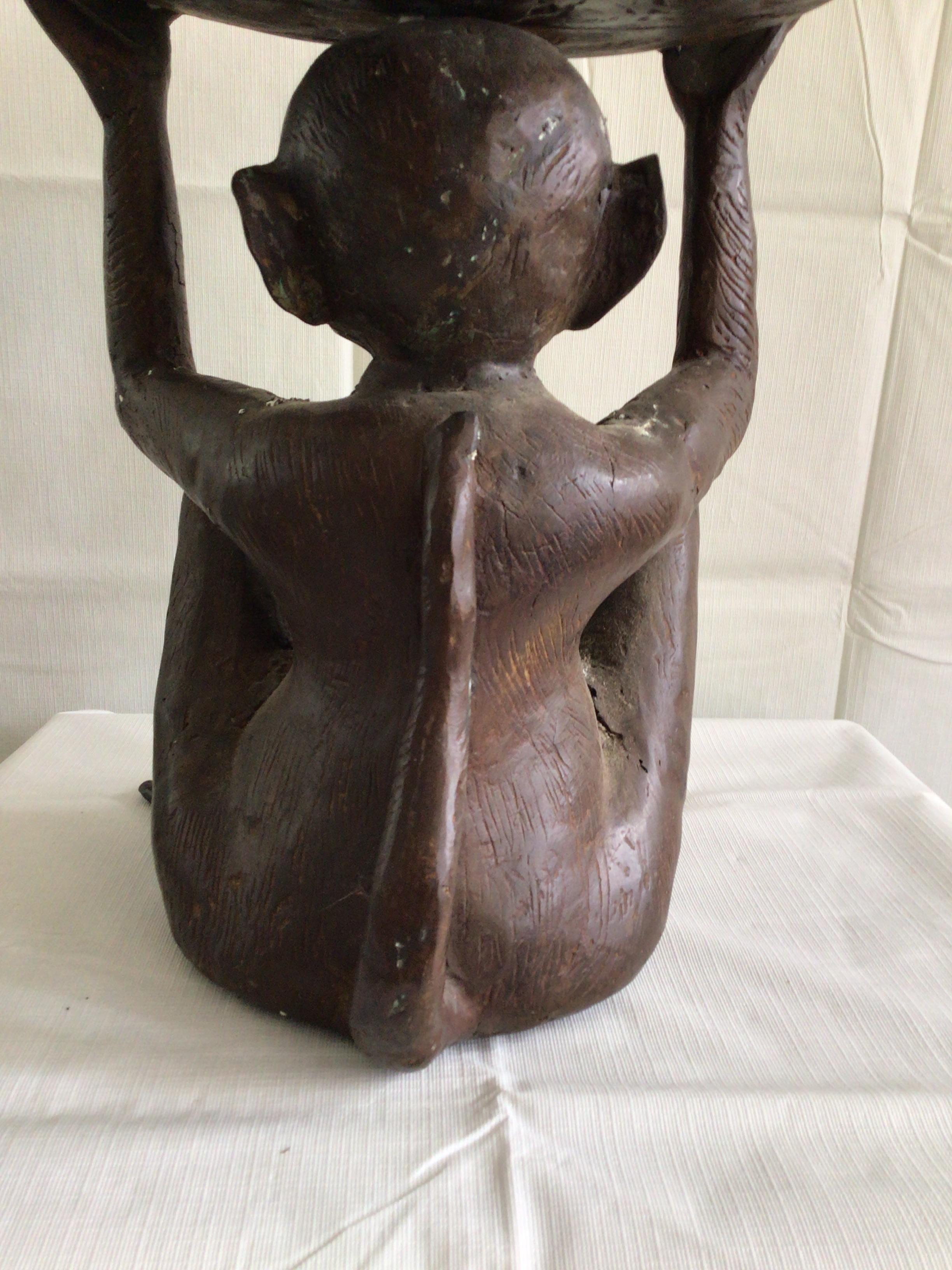 1950s Bronze Monkey Bowl For Sale 2