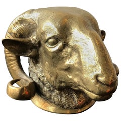 1950s Bronze Ram Head