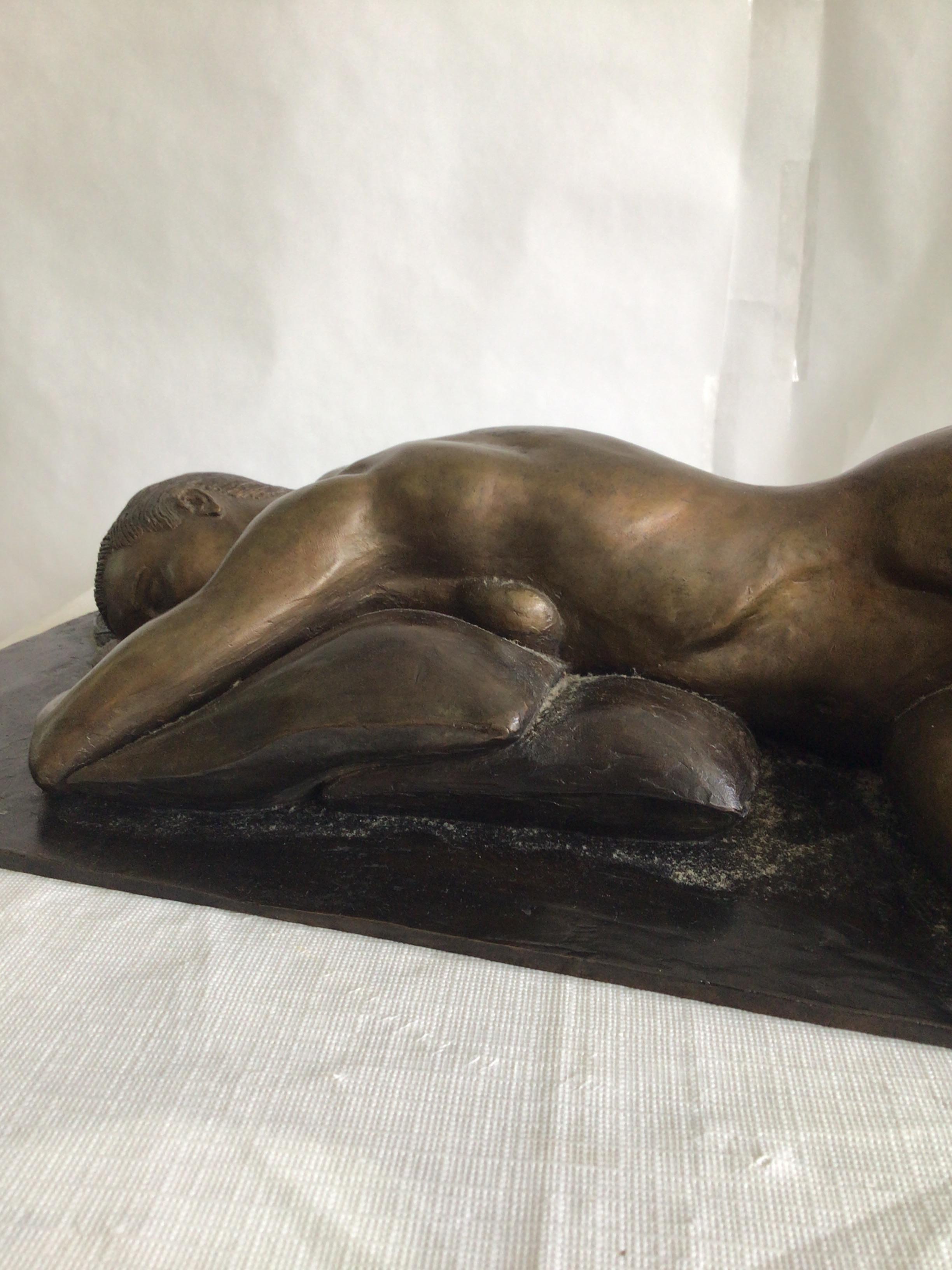Cast 1950s Bronze Sculpture Of A Nude Woman For Sale