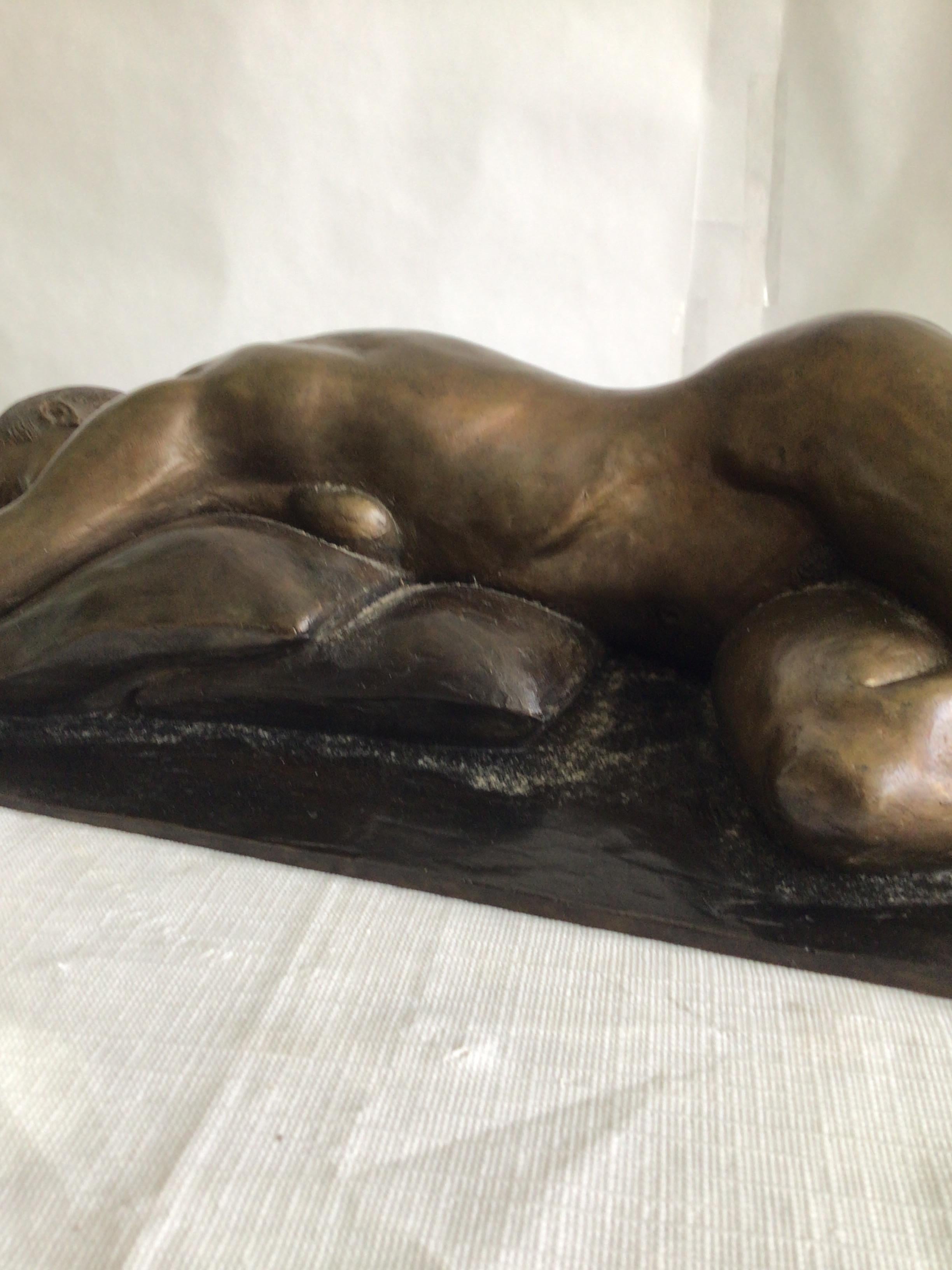 1950s Bronze Sculpture Of A Nude Woman In Good Condition For Sale In Tarrytown, NY