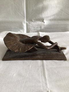 1950s Bronze Sculpture of Ballerina Stretching