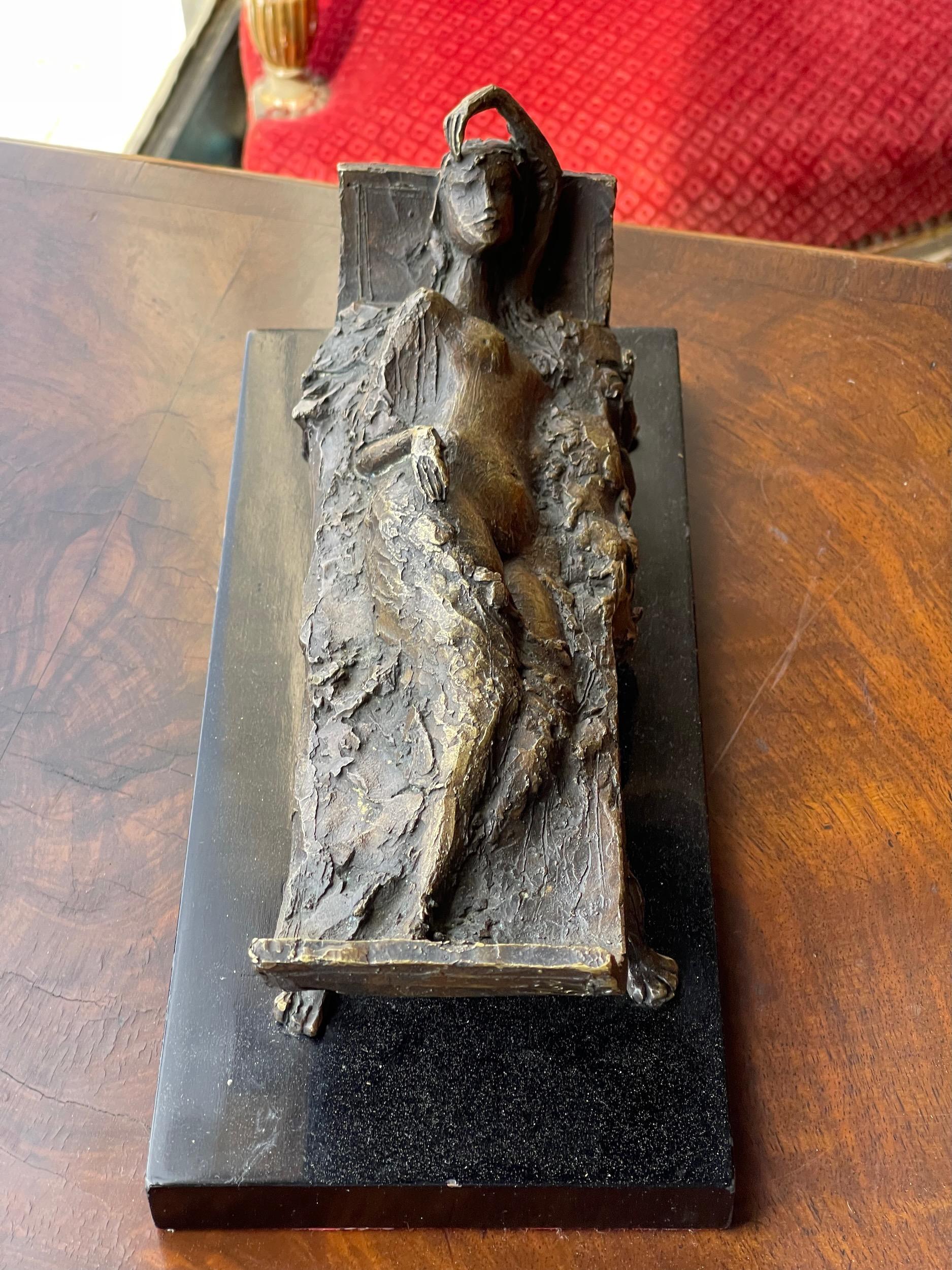 1950s Bronze Sculpture of Reclining Nude For Sale 1