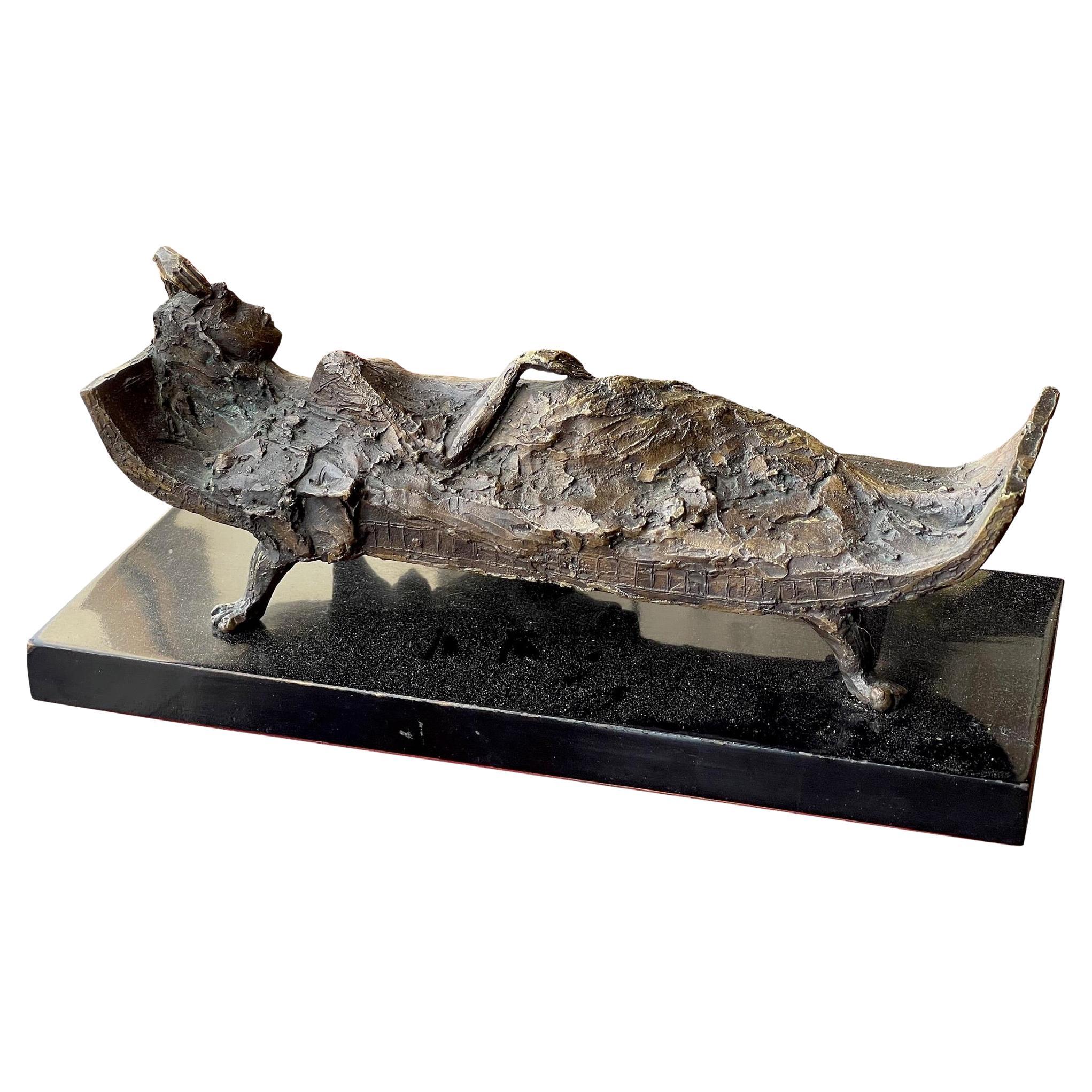 1950s Bronze Sculpture of Reclining Nude For Sale