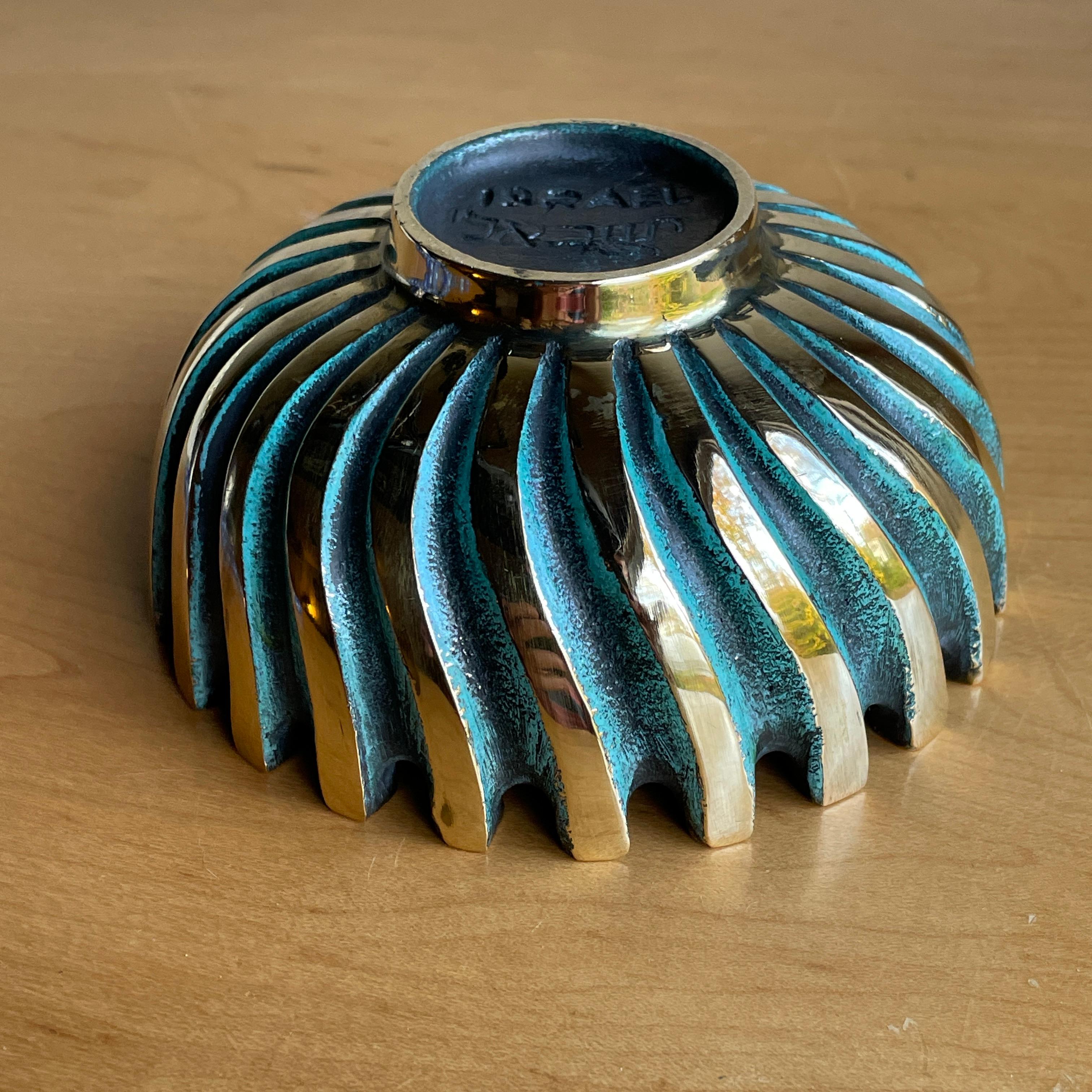 1950s Bronce Sólido Fundido Tazón Remolino Cenicero Cigarrillo Fiesta Tazón Candy Dish en venta 3