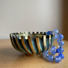 Ciotola a vortice in bronzo massiccio del 1950 Posacenere per sigarette Ciotola per feste Piatto per caramelle