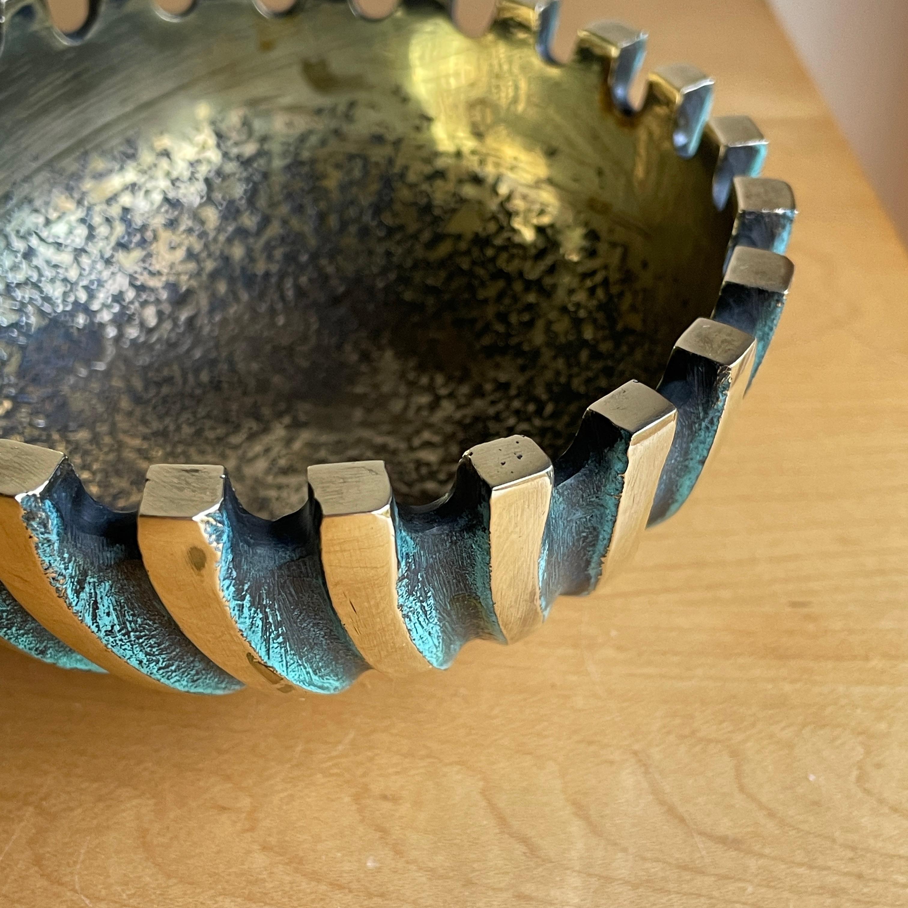 1950s Bronce Sólido Fundido Tazón Remolino Cenicero Cigarrillo Fiesta Tazón Candy Dish en venta 1