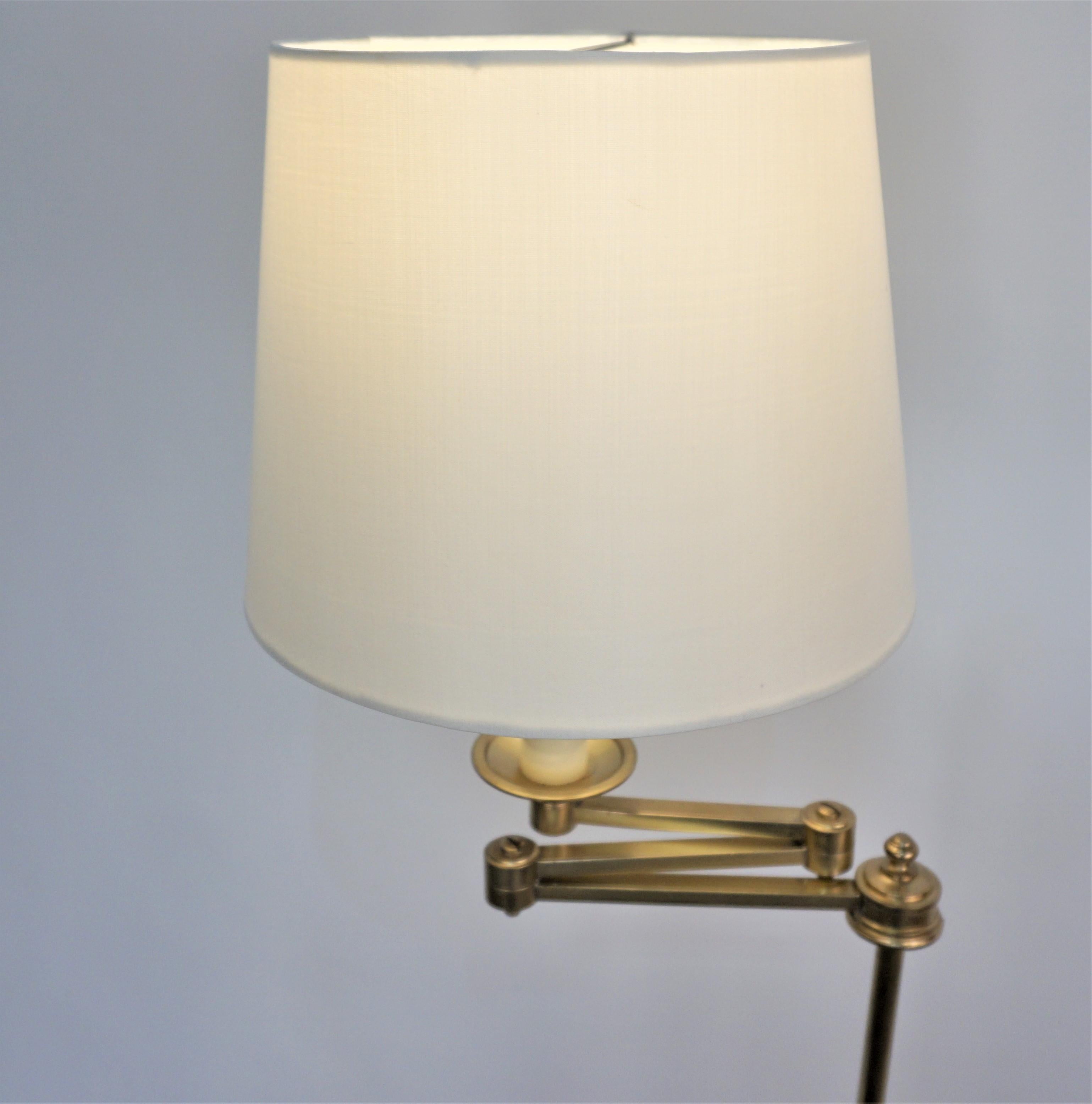 1950's Bronze Swing Arm Adjustable Height Floor Lamp by Bagues 2