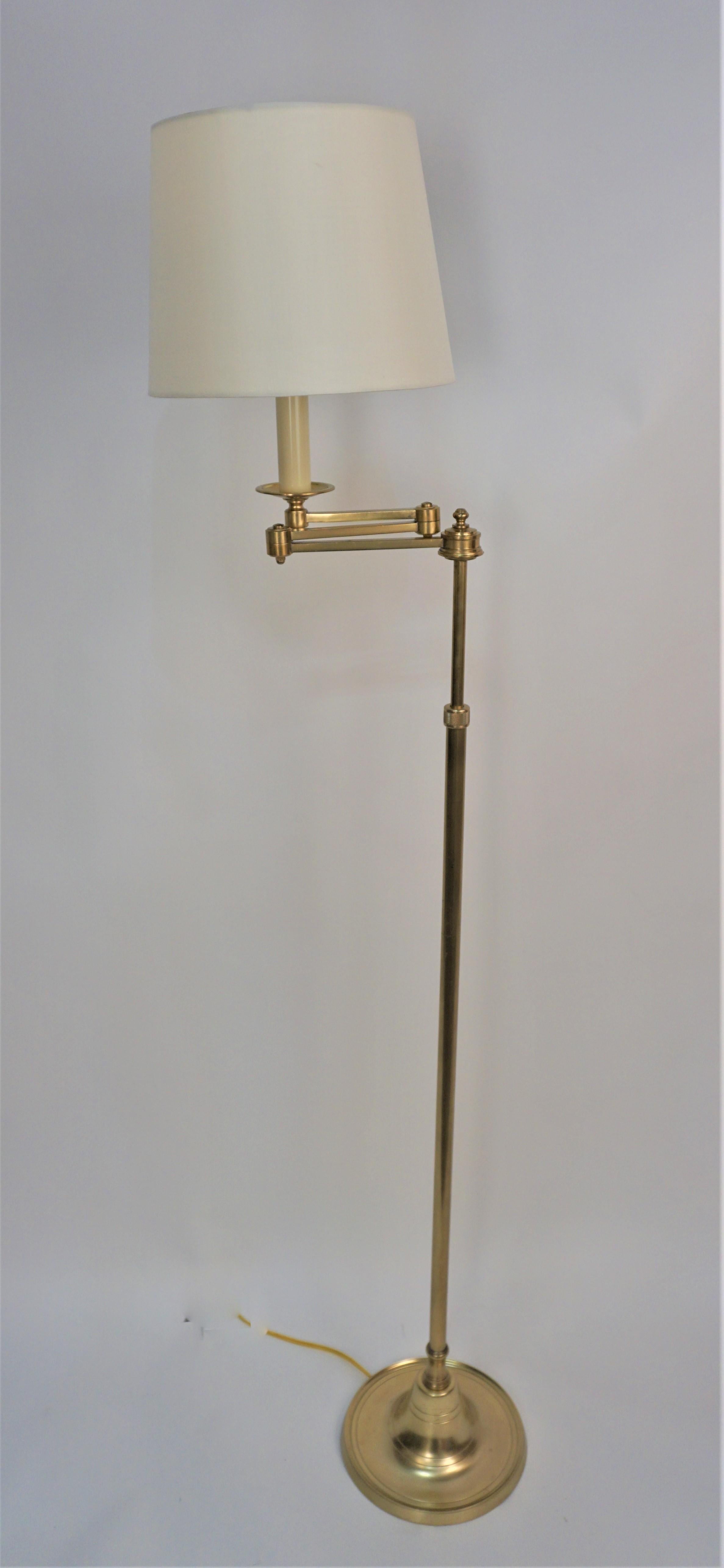 1950's Bronze Swing Arm Adjustable Height Floor Lamp by Bagues 3