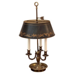 1950s Bronze Tone Metal Bouillotte Lamp