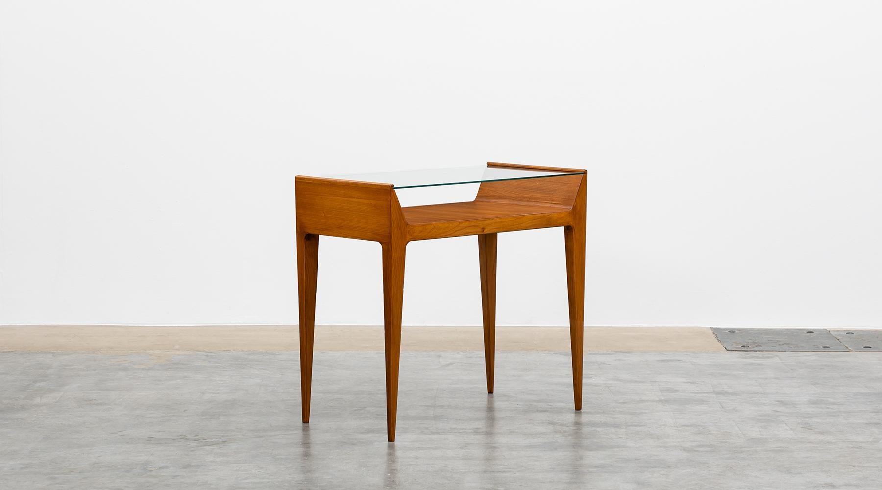 Italian 1950s Brown Cherrywood Console by Gio Ponti 'a' For Sale