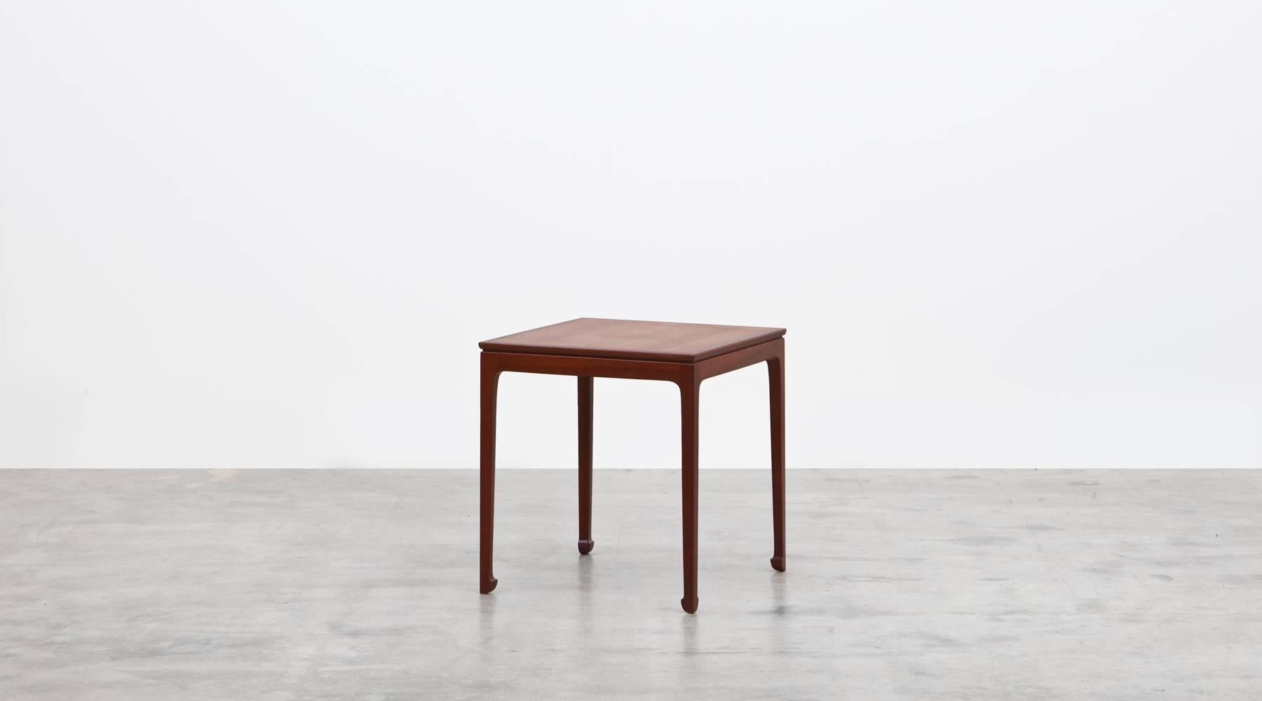 Mid-Century Modern 1950s Brown Mahogany Set of Side Tables by Ole Wanscher
