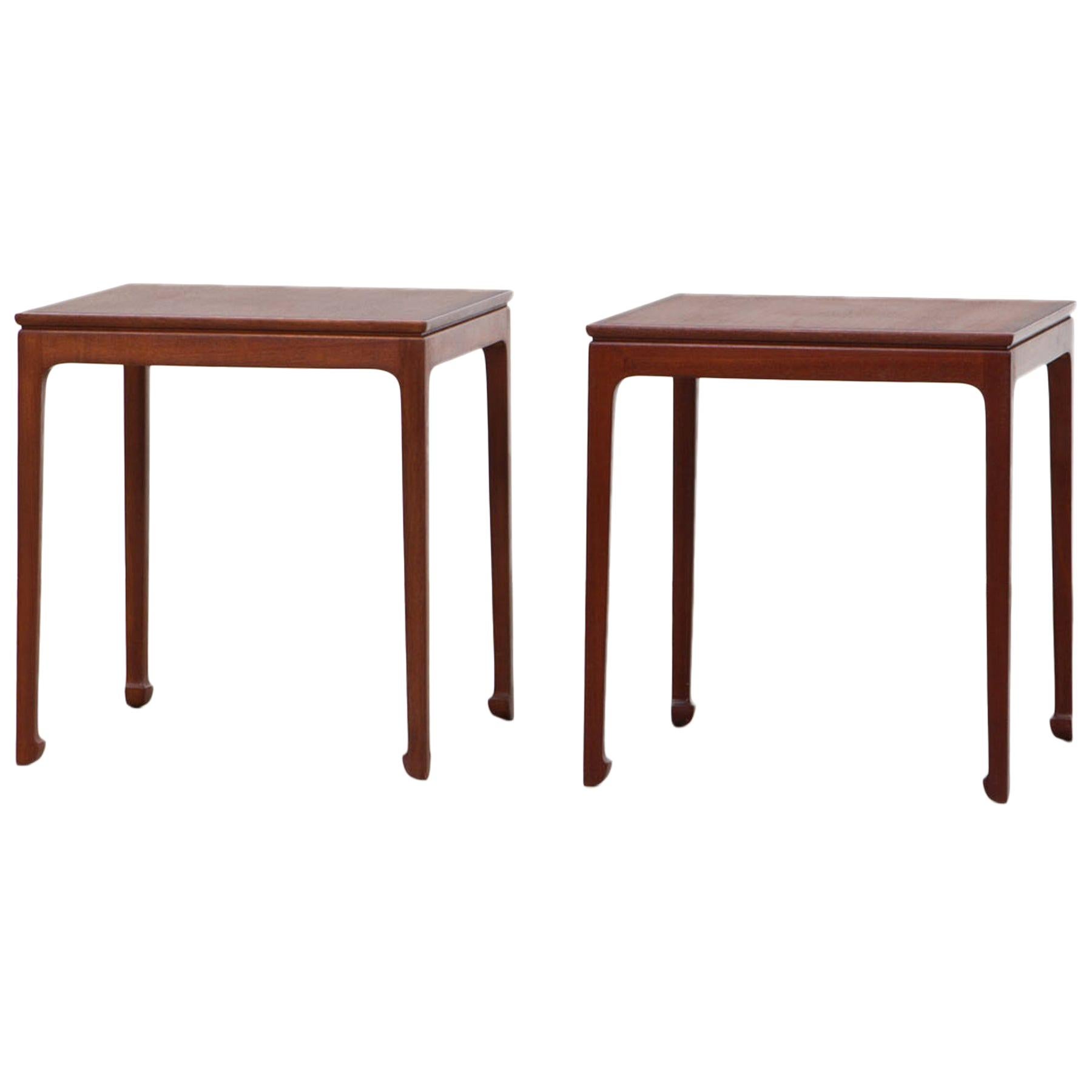 1950s Brown Mahogany Set of Side Tables by Ole Wanscher