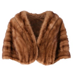 Vintage 1950s Brown Mink Fur Cape