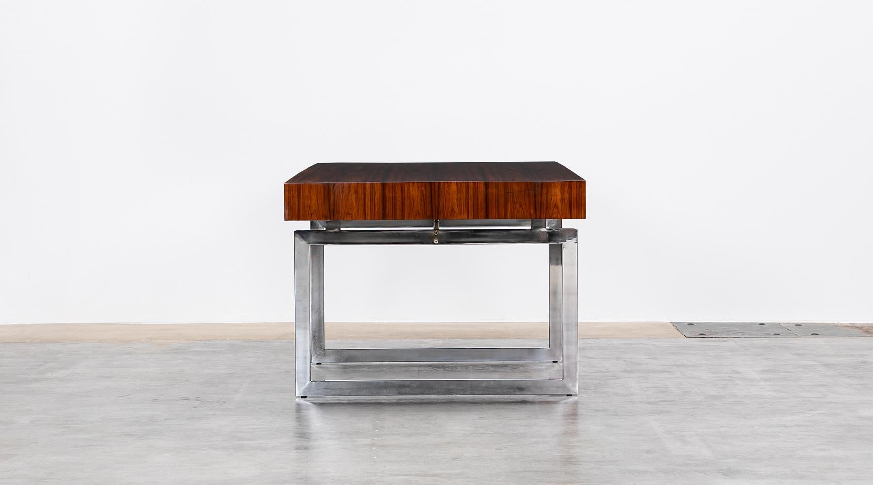 Mid-Century Modern 1950s Brown Rosewood Veneer Surface Desk by Bodil Kjaer For Sale