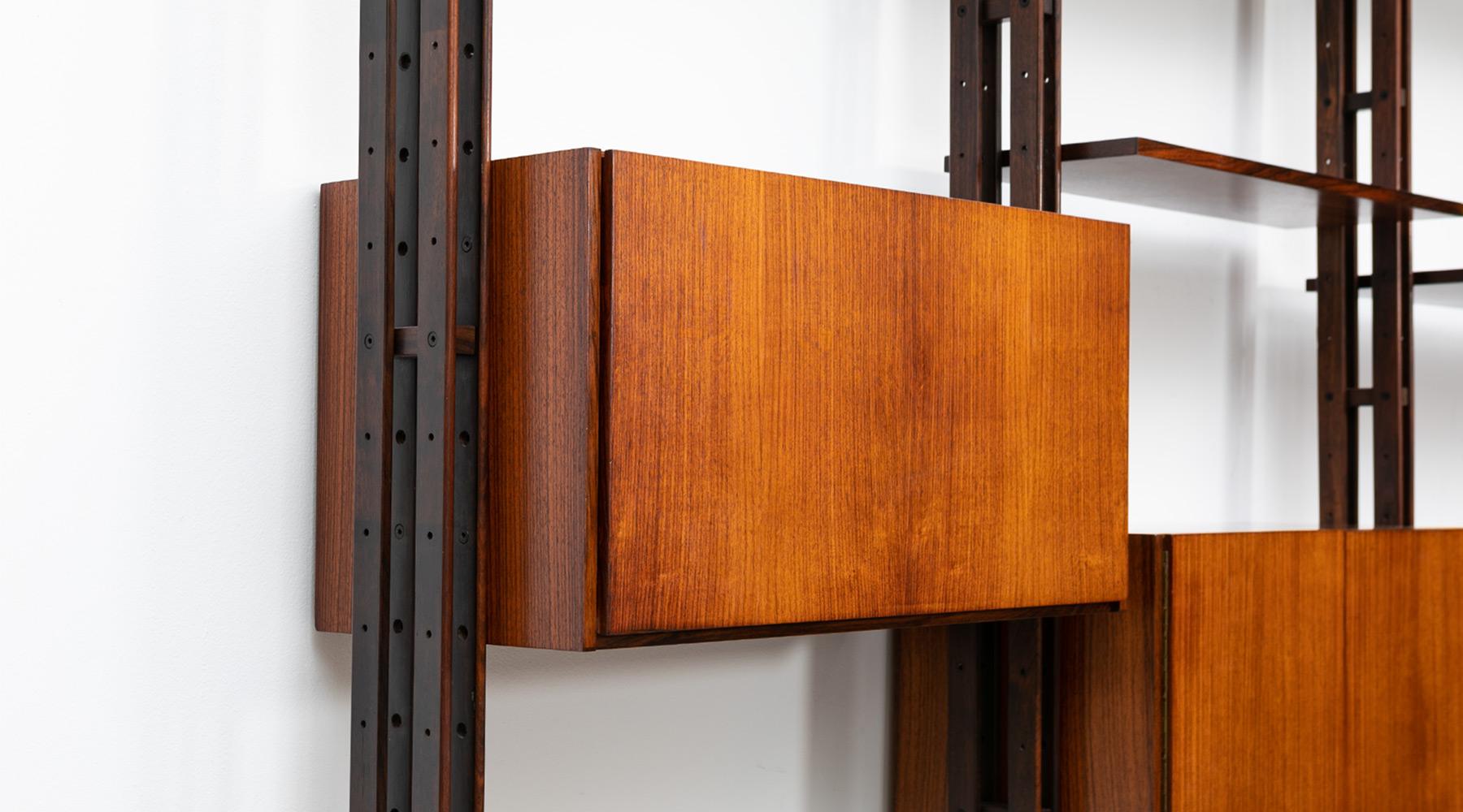 1950s Brown Teak and Aluminum Library by Franco Albini 'h' 4