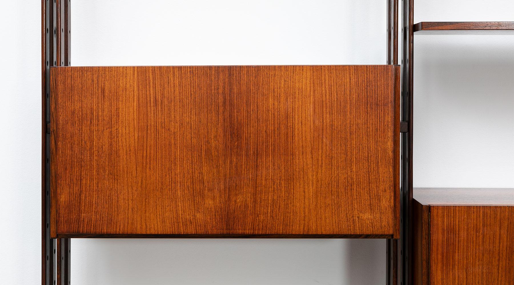 Mid-Century Modern 1950s Brown Teak and Aluminum Library by Franco Albini 'h'