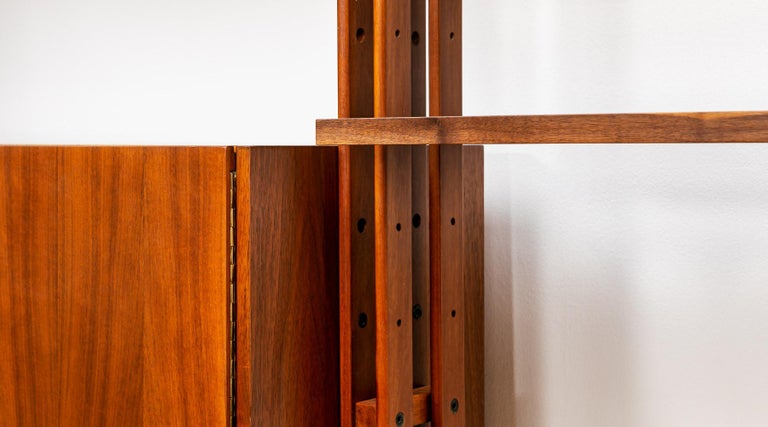 1950s Brown Teak and Aluminum Library by Franco Albini 'i' For Sale 6