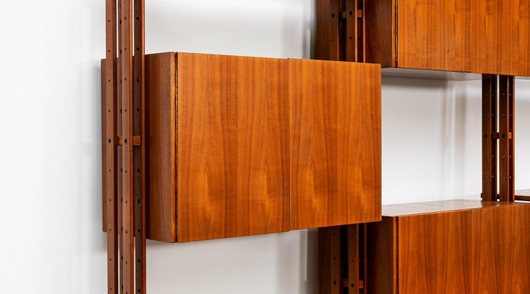 1950s Brown Teak and Aluminum Library by Franco Albini 'i' For Sale 2