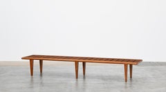 1950s Brown Teak Bench by Hans Wegner