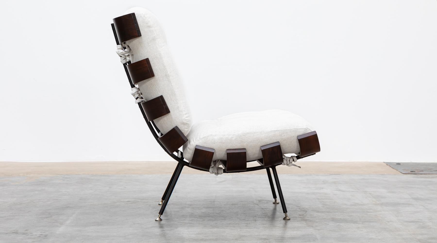 1950s Brown Teak Pair of Lounge Chairs by Martin Eisler and Carlo Hauner 5