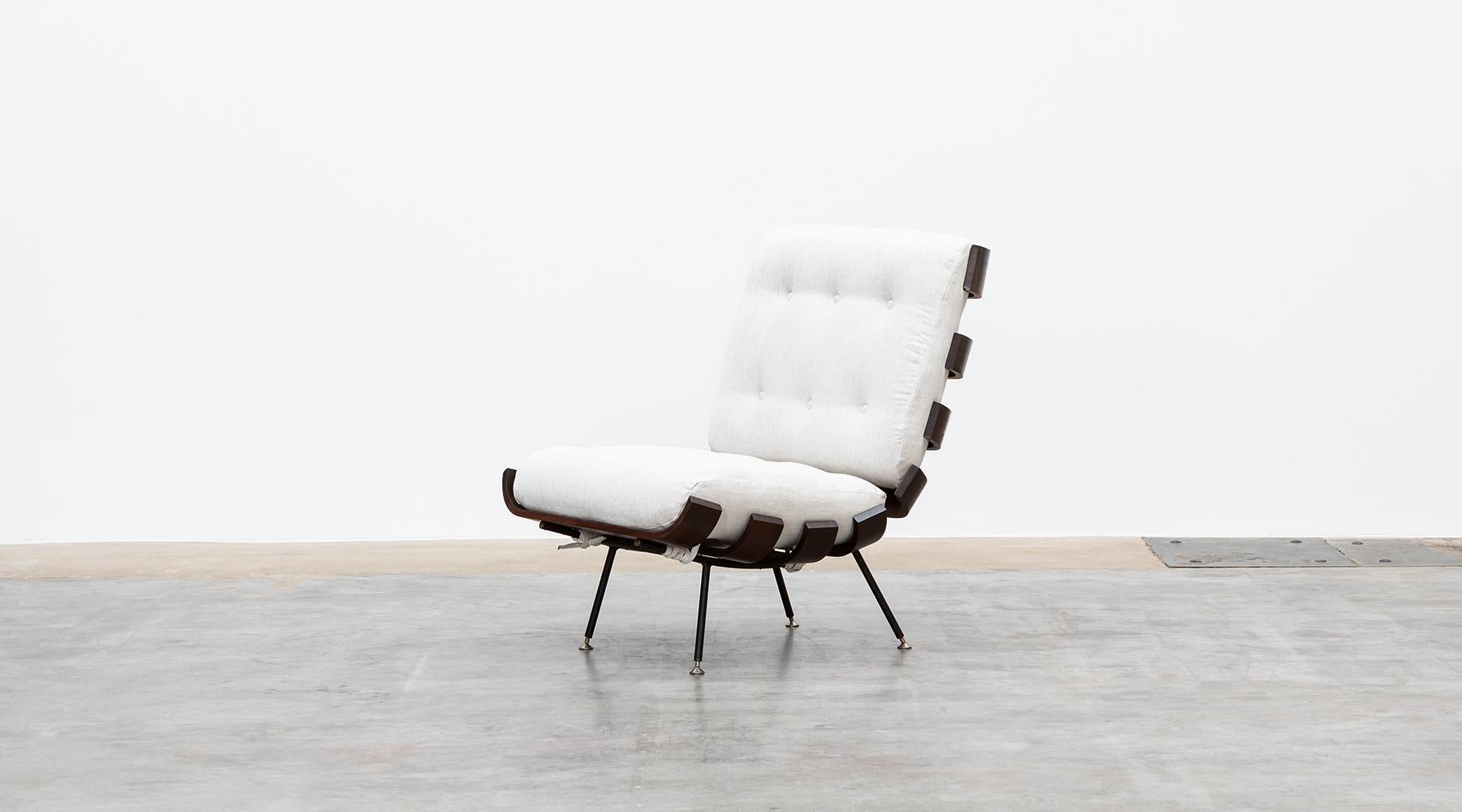 Brazilian 1950s Brown Teak Pair of Lounge Chairs by Martin Eisler and Carlo Hauner