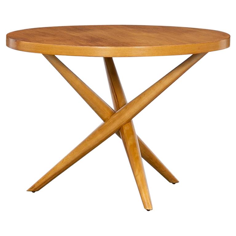 1950s Brown Walnut Side Table by T.H. Robsjohn-Gibbings 'e'