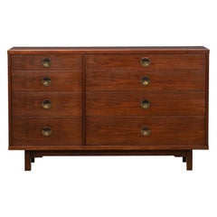 1950s Brown Walnut Sideboard by Edward Wormley with Natzler Tiles