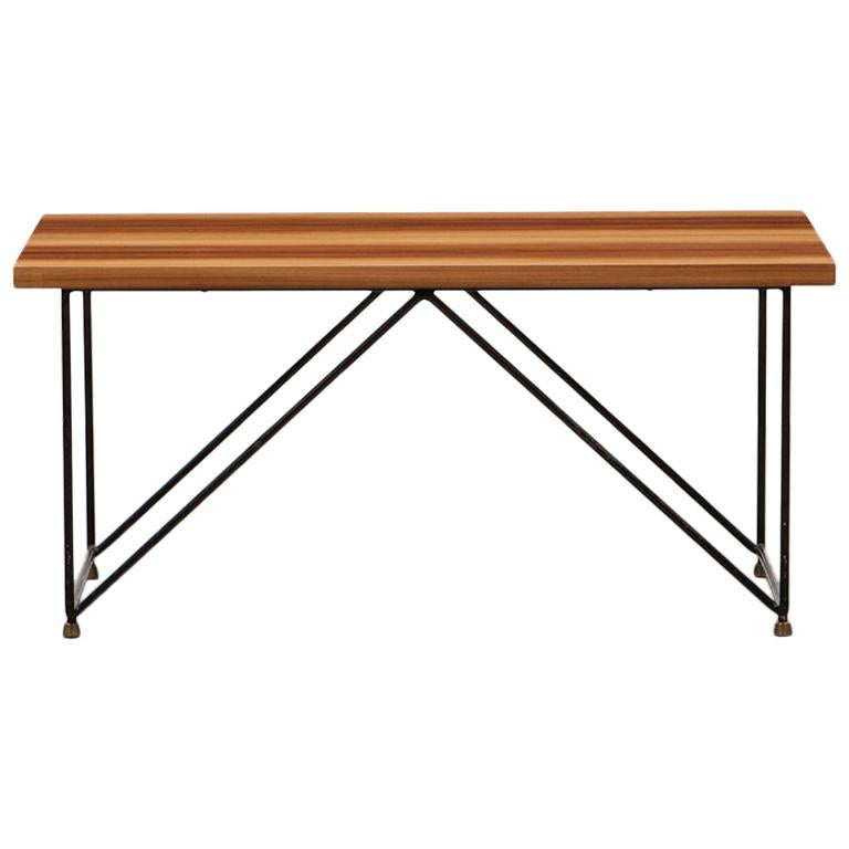 1950s Brown Wooden Coffee Table by Rinaldi Gastone