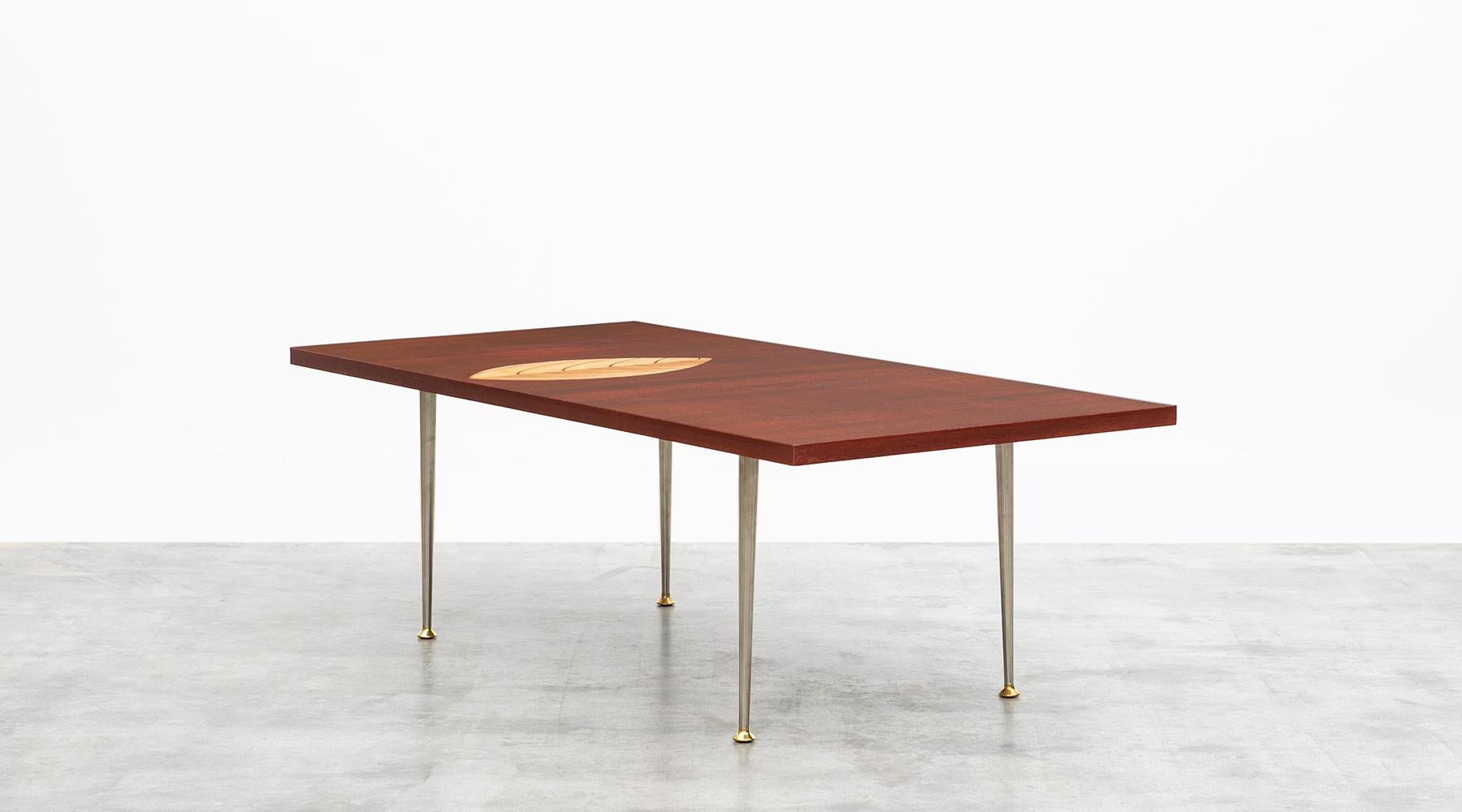 Mid-Century Modern 1950s Brown Wooden Coffee Table by Tapio Wirkkala 'c' For Sale