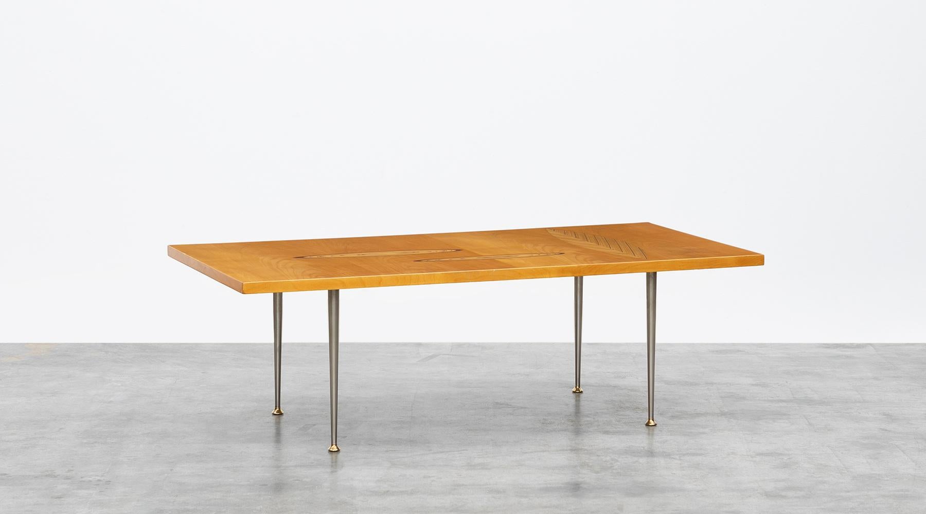 Mid-20th Century 1950s Brown Wooden Coffee Table by Tapio Wirkkala 'd' For Sale