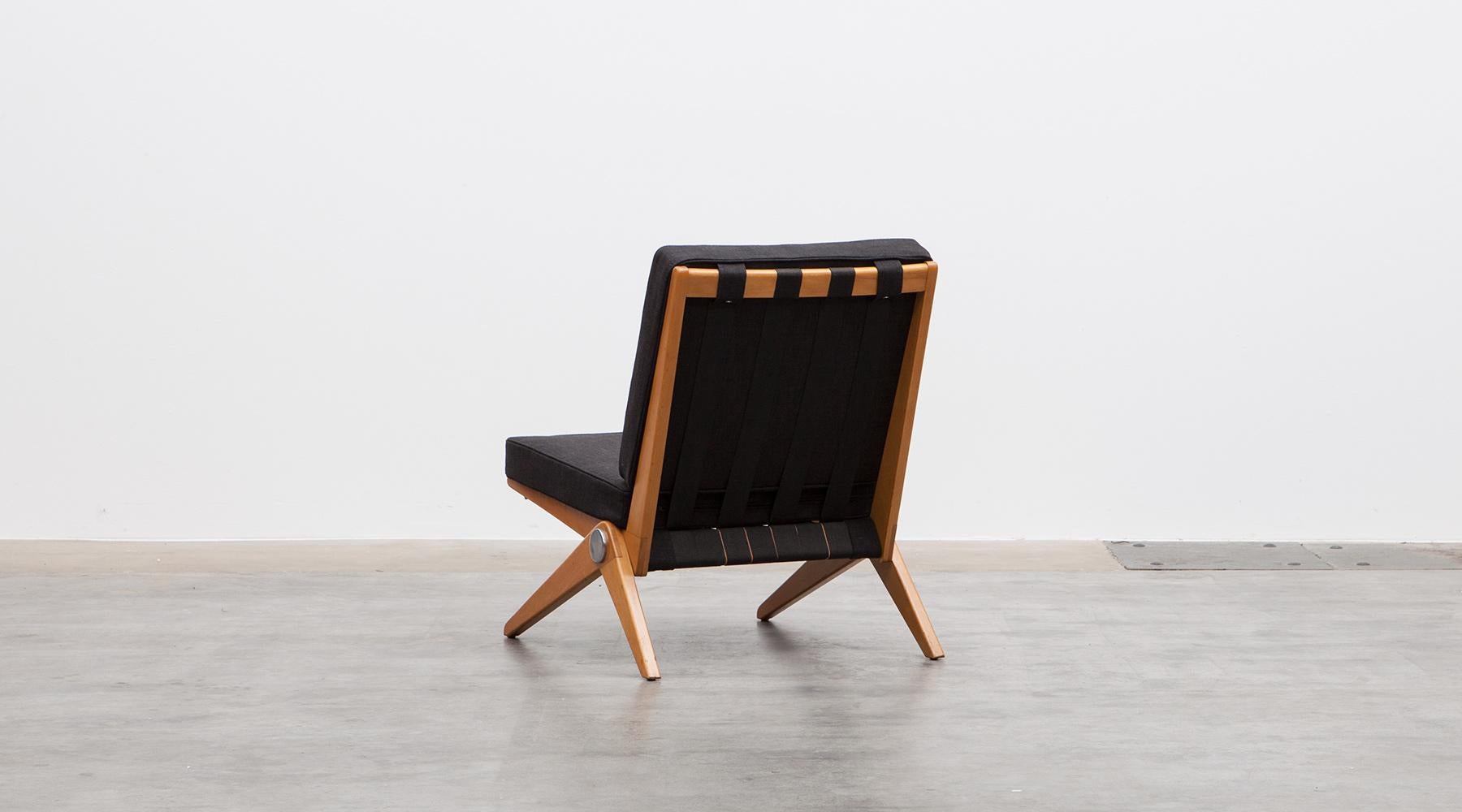 1950s Brown Wooden Easy Chairs by Pierre Jeanneret 3