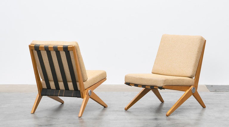 1950s Brown Wooden Easy Chairs By Pierre Jeanneret For Sale At 1stdibs