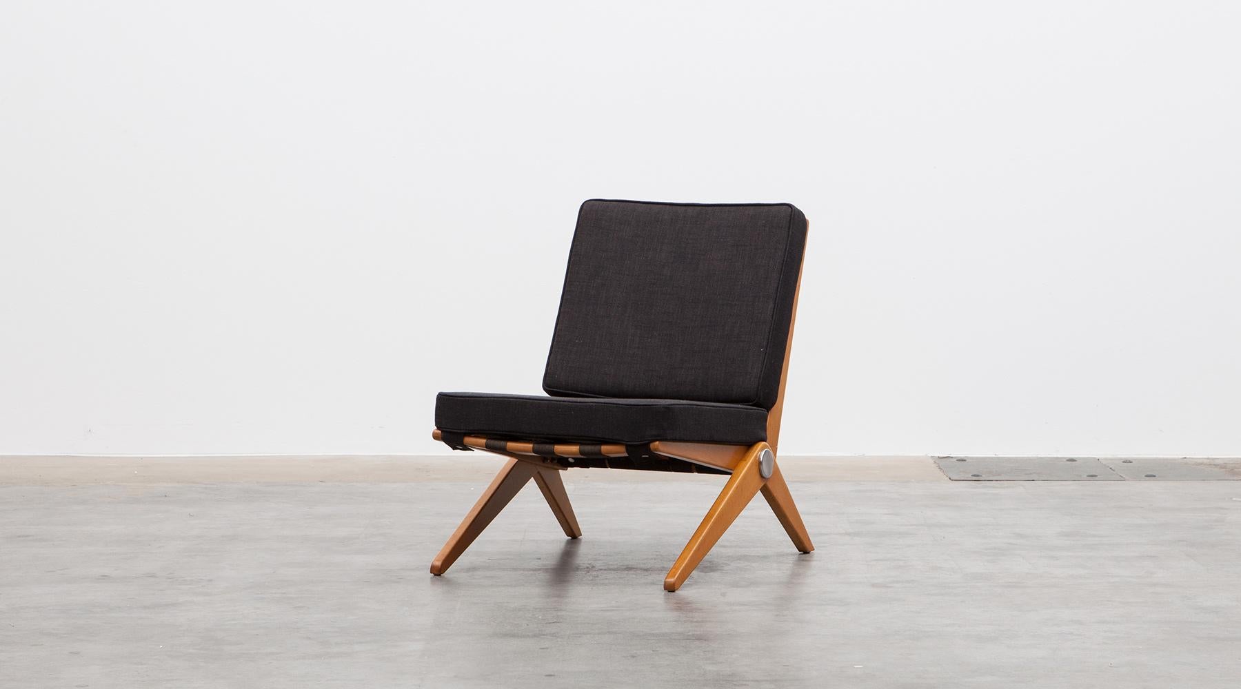1950s Brown Wooden Easy Chairs by Pierre Jeanneret In Excellent Condition In Frankfurt, Hessen, DE