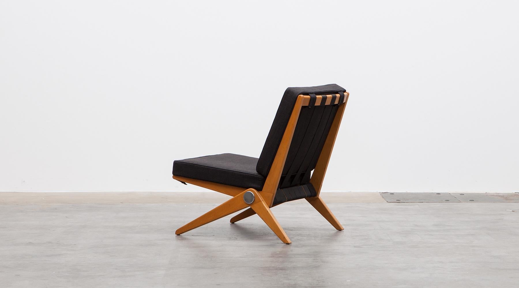 1950s Brown Wooden Easy Chairs by Pierre Jeanneret 2