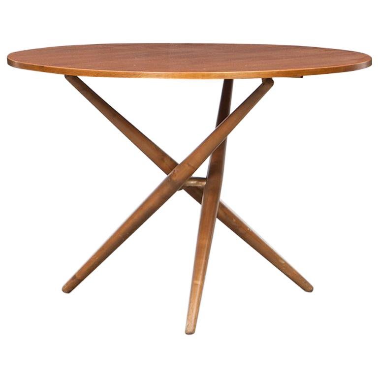 1950s Brown Wooden Eat and Tea Table by Jürg Bally 'l'