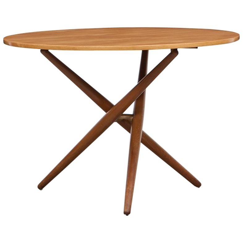 1950s Brown Wooden Eat and Tea Table by Jürg Bally 'm' For Sale
