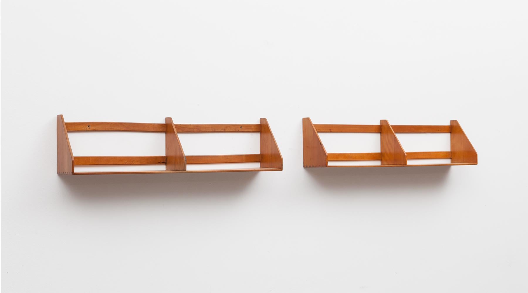 Two shelves by Hans Wegner manufactured by A.P. Stolen, Denmark, 1951

Wonderful set of two shelves designed by Hans Wegner. Theese ingenious pieces comes in perfect condition, simple but elegant design in teak. Manufactured by A.P. Stolen in