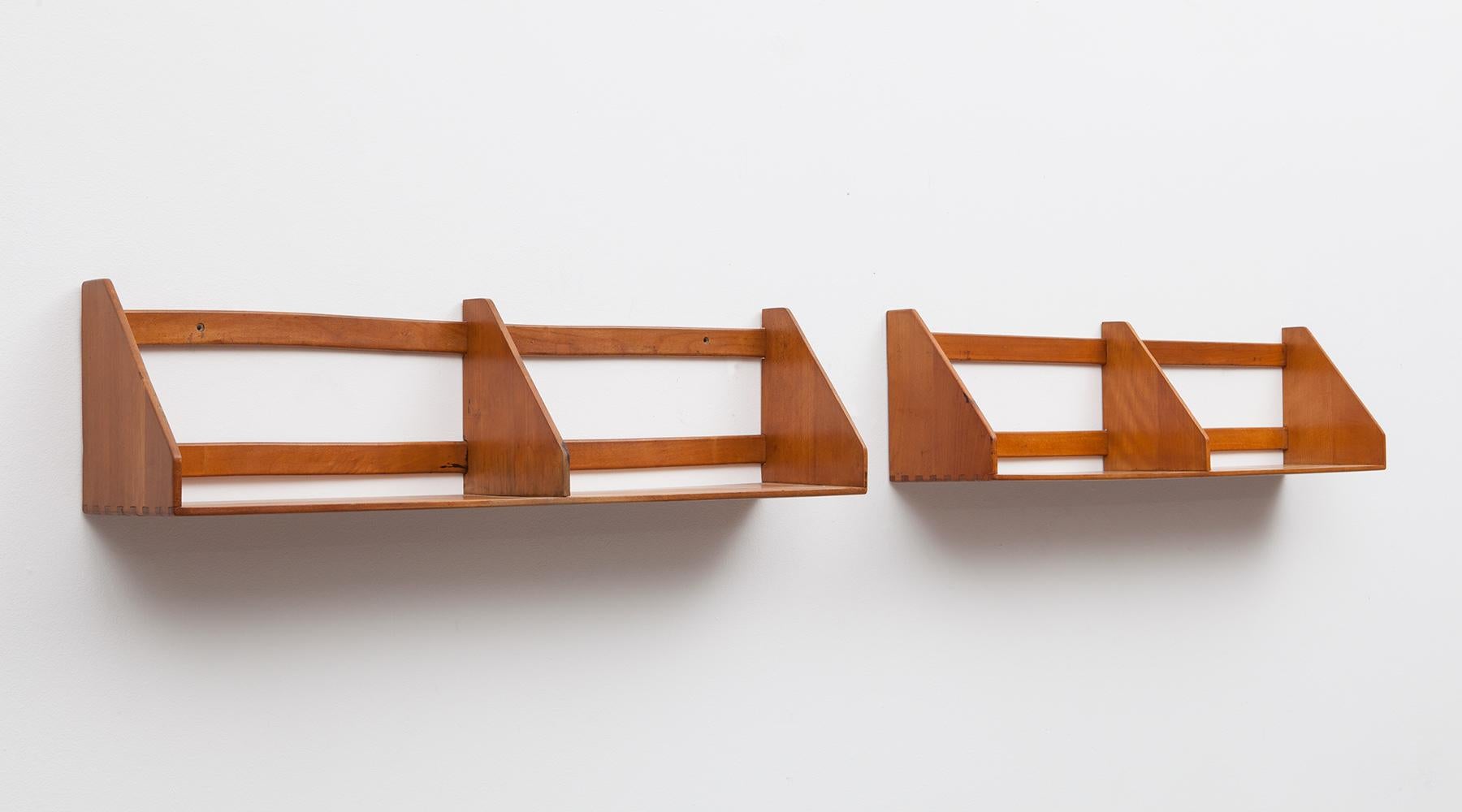 Mid-Century Modern 1950s Brown Wooden Set of Two Shelves by Hans Wegner