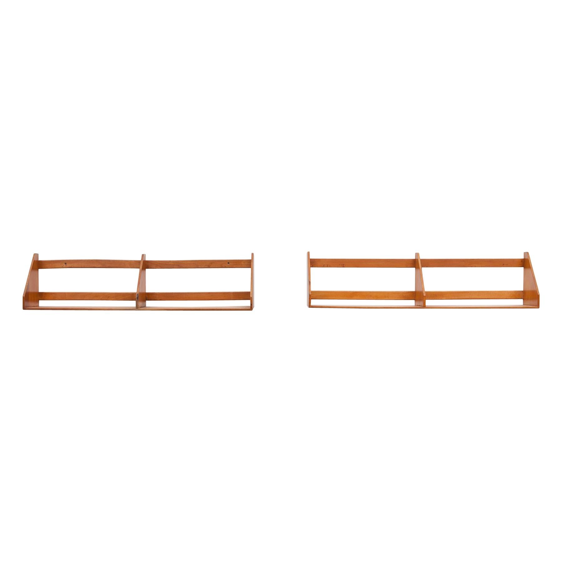 1950s Brown Wooden Set of Two Shelves by Hans Wegner