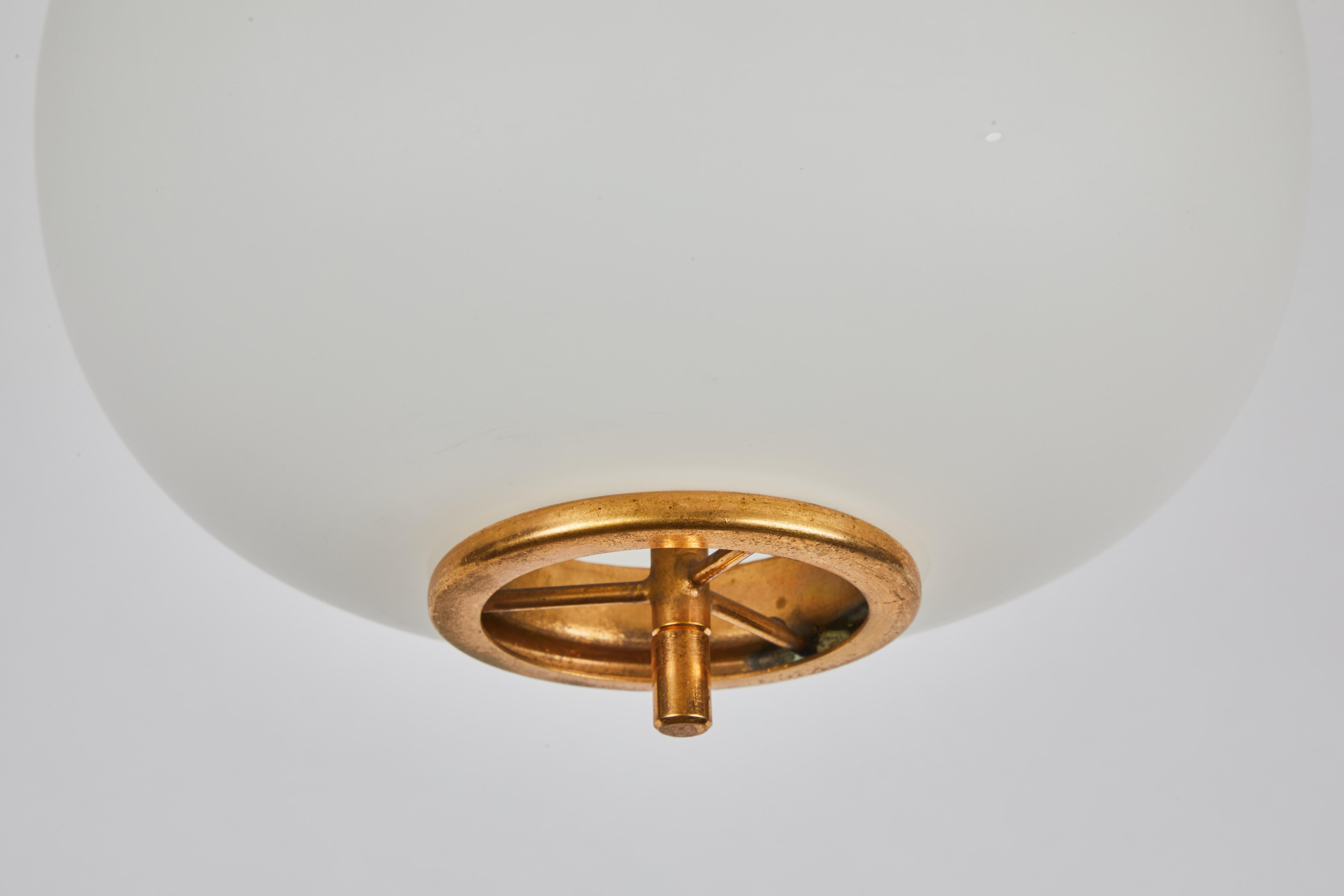 1950s Bruno Gatta Brass and Glass Chandelier for Stilnovo 3