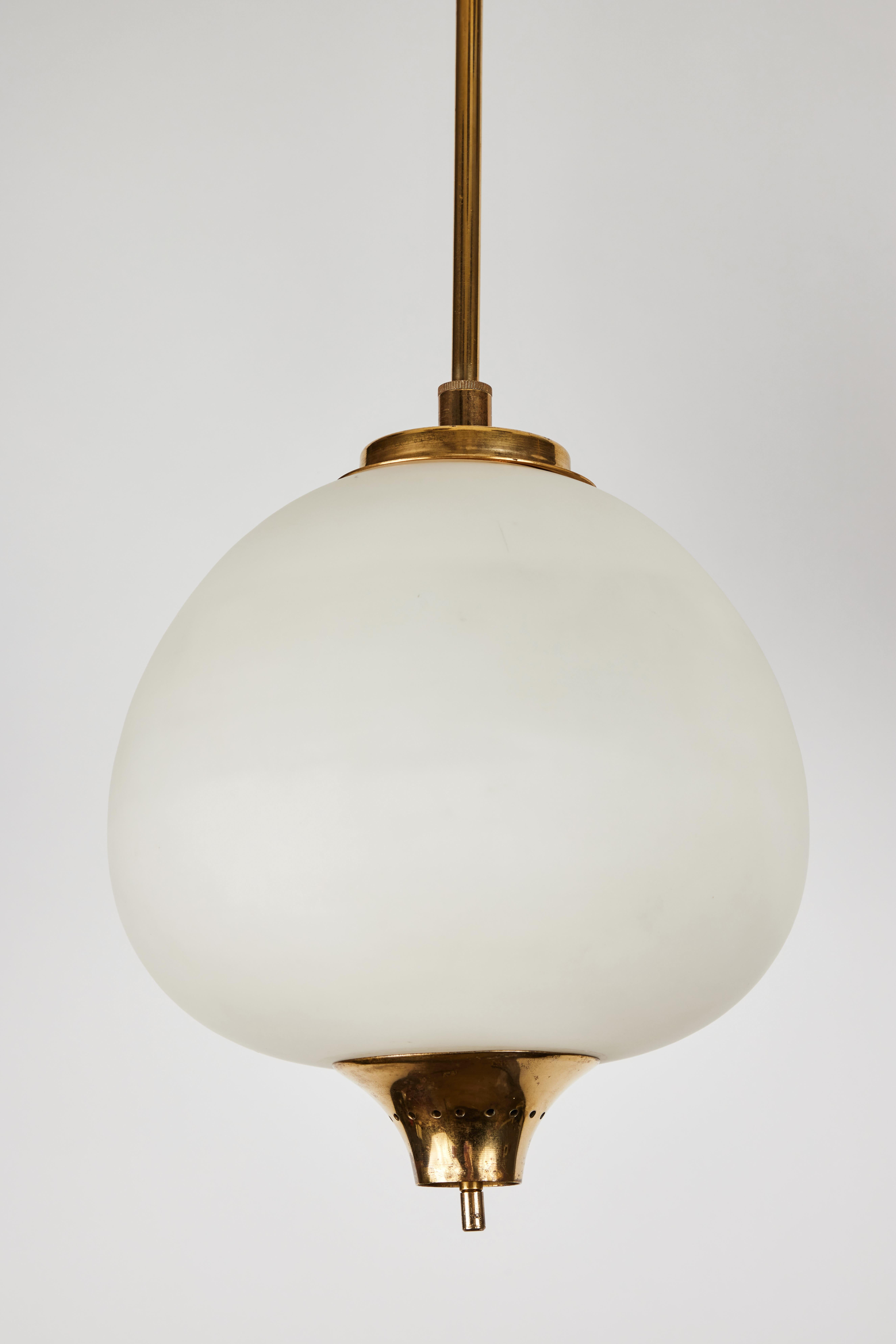 Mid-20th Century 1950s Bruno Chiarini Double Pendant Suspension Lamp for Stilnovo